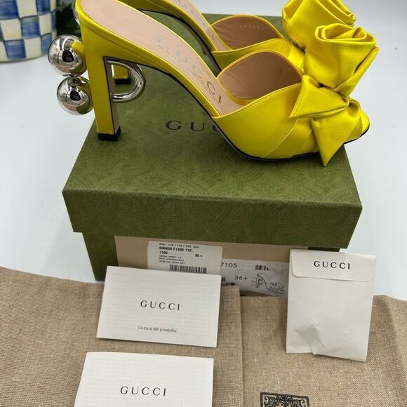 Women’s Gucci satin sandals size 36.5 made in Italy - Picture 2 of 8